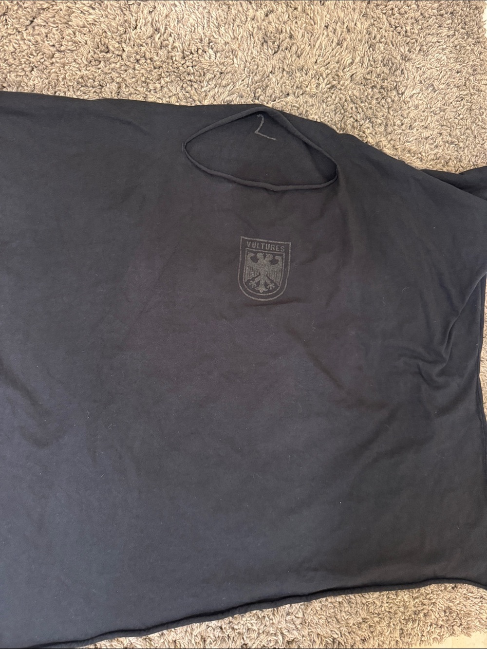 Yeezy Men's Black Crewneck Shirt with Subtle Crest